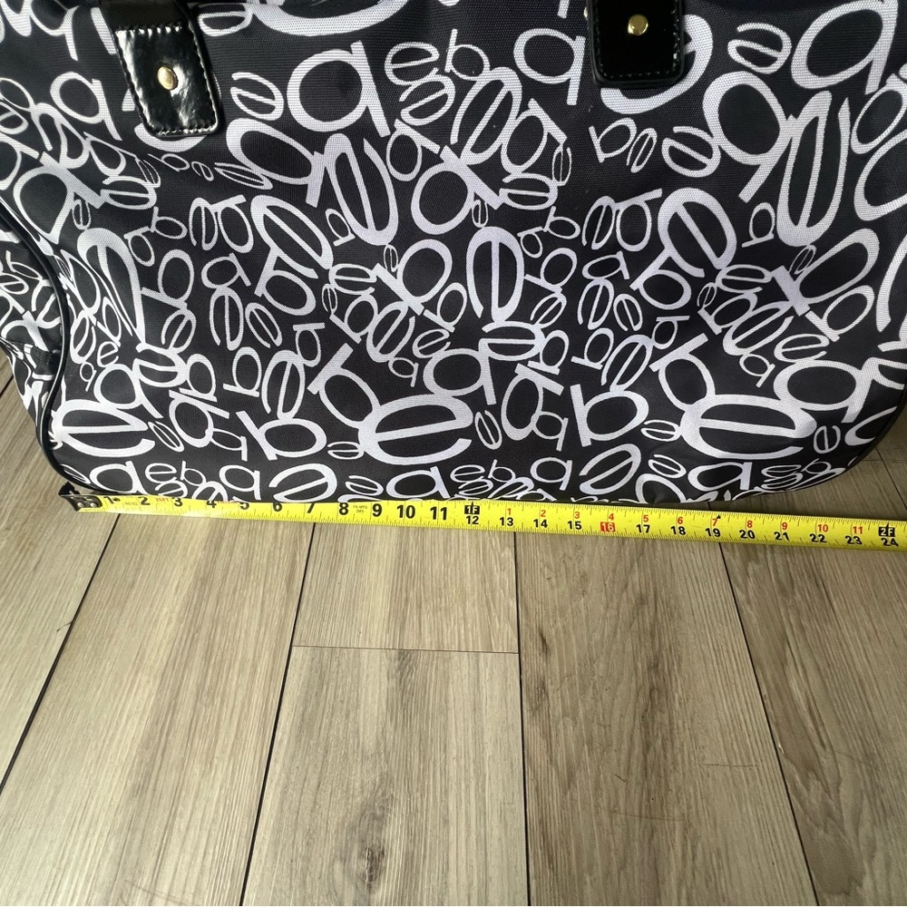 Bebe Carry On Bag Black White Logo Roller Giselle Duffle Luggage - Picture 12 of 15